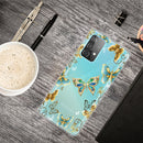 For Samsung Galaxy A32 5G Colored Drawing Pattern Highly Transparent TPU Protective Case(Gold Butterflies)