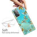 For Samsung Galaxy A32 5G Colored Drawing Pattern Highly Transparent TPU Protective Case(Gold Butterflies)