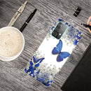 For Samsung Galaxy A32 5G Colored Drawing Pattern Highly Transparent TPU Protective Case(White Flower Butterfly)