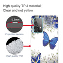 For Samsung Galaxy A32 5G Colored Drawing Pattern Highly Transparent TPU Protective Case(White Flower Butterfly)