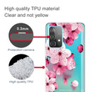 For Samsung Galaxy A32 5G Colored Drawing Pattern Highly Transparent TPU Protective Case(Cherry Blossoms)