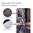 For Samsung Galaxy A52 5G / 4G Colored Drawing Pattern Highly Transparent TPU Protective Case(Reflection Cat Tiger)