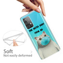 For Samsung Galaxy A52 5G / 4G Colored Drawing Pattern Highly Transparent TPU Protective Case(Mask Cat)