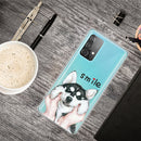 For Samsung Galaxy A52 5G / 4G Colored Drawing Pattern Highly Transparent TPU Protective Case(Pinch Face Dog)