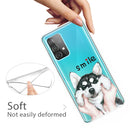 For Samsung Galaxy A52 5G / 4G Colored Drawing Pattern Highly Transparent TPU Protective Case(Pinch Face Dog)
