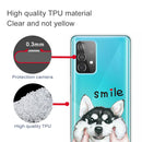 For Samsung Galaxy A52 5G / 4G Colored Drawing Pattern Highly Transparent TPU Protective Case(Pinch Face Dog)
