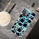 For Samsung Galaxy A52 5G / 4G Colored Drawing Pattern Highly Transparent TPU Protective Case(Funny Cat)