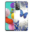For Samsung Galaxy A52 5G / 4G Colored Drawing Pattern Highly Transparent TPU Protective Case(White Flower Butterfly)
