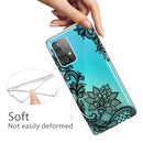 For Samsung Galaxy A72 5G / 4G Colored Drawing Pattern Highly Transparent TPU Protective Case(Black Rose)