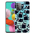 For Samsung Galaxy A72 5G / 4G Colored Drawing Pattern Highly Transparent TPU Protective Case(Funny Cat)