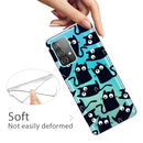 For Samsung Galaxy A72 5G / 4G Colored Drawing Pattern Highly Transparent TPU Protective Case(Funny Cat)