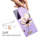 For Samsung Galaxy S21+ 5G Colored Drawing Pattern Highly Transparent TPU Protective Case(A Lotus)