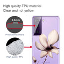 For Samsung Galaxy S21+ 5G Colored Drawing Pattern Highly Transparent TPU Protective Case(A Lotus)