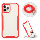 Acrylic + Color TPU Shockproof Case with Neck Lanyard For iPhone 12 Pro(Red)