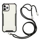 Acrylic + Color TPU Shockproof Case with Neck Lanyard For iPhone 12 Pro(Black)