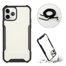 Acrylic + Color TPU Shockproof Case with Neck Lanyard For iPhone 12 Pro(Black)