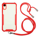 Acrylic + Color TPU Shockproof Case with Neck Lanyard For iPhone XR(Red)