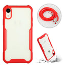 Acrylic + Color TPU Shockproof Case with Neck Lanyard For iPhone XR(Red)