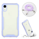 Acrylic + Color TPU Shockproof Case with Neck Lanyard For iPhone XR(Purple)