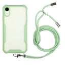 Acrylic + Color TPU Shockproof Case with Neck Lanyard For iPhone XR(Avocado Green)