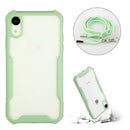 Acrylic + Color TPU Shockproof Case with Neck Lanyard For iPhone XR(Avocado Green)