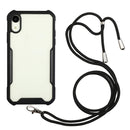 Acrylic + Color TPU Shockproof Case with Neck Lanyard For iPhone XR(Black)