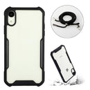 Acrylic + Color TPU Shockproof Case with Neck Lanyard For iPhone XR(Black)