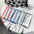 Acrylic + Color TPU Shockproof Case with Neck Lanyard For iPhone XR(Red)