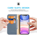 DUX DUCIS Hivo Series Cowhide + PU + TPU Leather Horizontal Flip Case with Holder & Card Slots For iPhone 11(Light Blue)