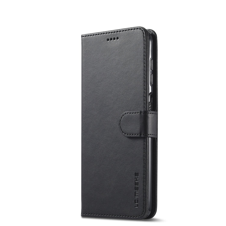 For Samsung Galaxy A12 LC.IMEEKE Calf Texture Horizontal Flip Leather Case, with Holder & Card Slots & Wallet & Photo Frame(Black)