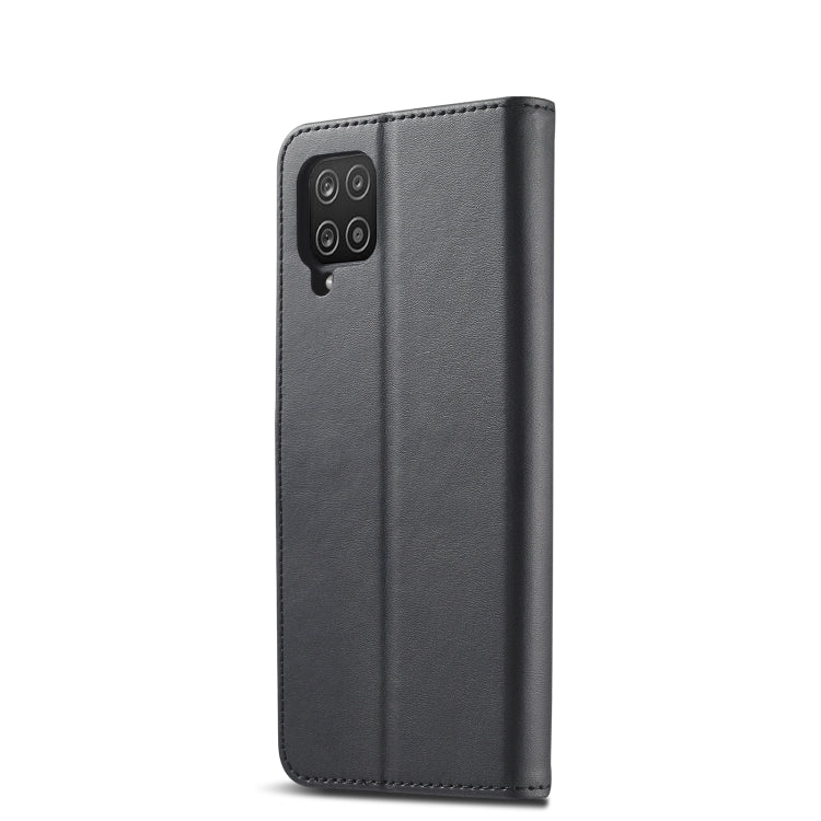 For Samsung Galaxy A12 LC.IMEEKE Calf Texture Horizontal Flip Leather Case, with Holder & Card Slots & Wallet & Photo Frame(Black)