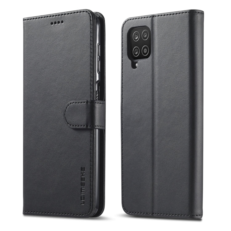 For Samsung Galaxy A12 LC.IMEEKE Calf Texture Horizontal Flip Leather Case, with Holder & Card Slots & Wallet & Photo Frame(Black)