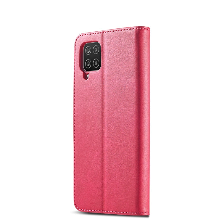 For Samsung Galaxy A12 LC.IMEEKE Calf Texture Horizontal Flip Leather Case, with Holder & Card Slots & Wallet & Photo Frame(Red)