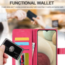 For Samsung Galaxy A12 LC.IMEEKE Calf Texture Horizontal Flip Leather Case, with Holder & Card Slots & Wallet & Photo Frame(Red)