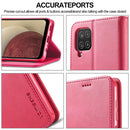 For Samsung Galaxy A12 LC.IMEEKE Calf Texture Horizontal Flip Leather Case, with Holder & Card Slots & Wallet & Photo Frame(Red)