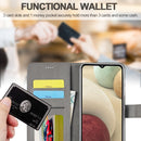 For Samsung Galaxy A12 LC.IMEEKE Calf Texture Horizontal Flip Leather Case, with Holder & Card Slots & Wallet & Photo Frame(Grey)