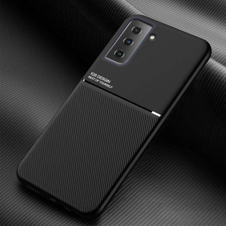 For Samsung Galaxy S21 5G Classic Tilt Strip Grain Magnetic Shockproof PC + TPU Case(Black)