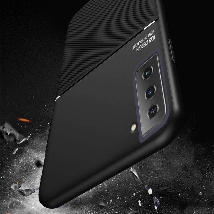 For Samsung Galaxy S21 5G Classic Tilt Strip Grain Magnetic Shockproof PC + TPU Case(Green)