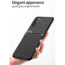 For Samsung Galaxy S21 Ultra 5G Classic Tilt Strip Grain Magnetic Shockproof PC + TPU Case(Black)