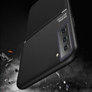 For Samsung Galaxy S21 Ultra 5G Classic Tilt Strip Grain Magnetic Shockproof PC + TPU Case(Blue)