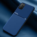 For Xiaomi Poco M3 Classic Tilt Strip Grain Magnetic Shockproof PC + TPU Case(Blue)