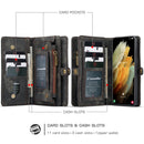 For Samsung Galaxy S21 5G CaseMe Detachable Multifunctional Horizontal Flip Leather Case, with Card Slot & Holder & Zipper Wallet & Photo Frame(Black)