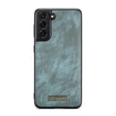 For Samsung Galaxy S21 5G CaseMe Detachable Multifunctional Horizontal Flip Leather Case, with Card Slot & Holder & Zipper Wallet & Photo Frame(Green)