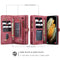 For Samsung Galaxy S21 5G CaseMe Detachable Multifunctional Horizontal Flip Leather Case, with Card Slot & Holder & Zipper Wallet & Photo Frame(Red)