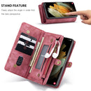 For Samsung Galaxy S21 5G CaseMe Detachable Multifunctional Horizontal Flip Leather Case, with Card Slot & Holder & Zipper Wallet & Photo Frame(Red)