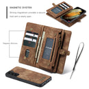 For Samsung Galaxy S21 5G CaseMe Detachable Multifunctional Horizontal Flip Leather Case, with Card Slot & Holder & Zipper Wallet & Photo Frame(Brown)