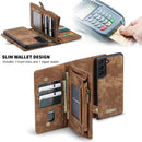 For Samsung Galaxy S21 5G CaseMe Detachable Multifunctional Horizontal Flip Leather Case, with Card Slot & Holder & Zipper Wallet & Photo Frame(Brown)