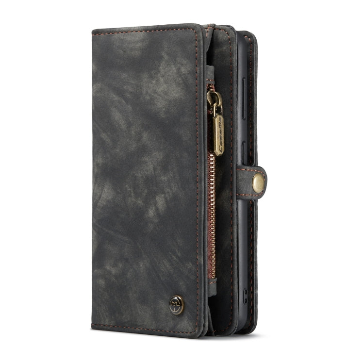 For Samsung Galaxy S21+ 5G CaseMe Detachable Multifunctional Horizontal Flip Leather Case, with Card Slot & Holder & Zipper Wallet & Photo Frame(Black)