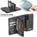 For Samsung Galaxy S21+ 5G CaseMe Detachable Multifunctional Horizontal Flip Leather Case, with Card Slot & Holder & Zipper Wallet & Photo Frame(Black)