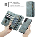 For Samsung Galaxy S21+ 5G CaseMe Detachable Multifunctional Horizontal Flip Leather Case, with Card Slot & Holder & Zipper Wallet & Photo Frame(Green)